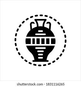 Vector black line icon for ancient