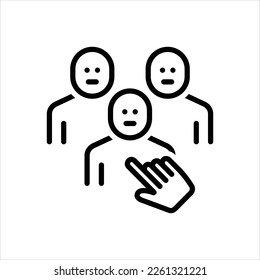 Vector black line icon for anyone