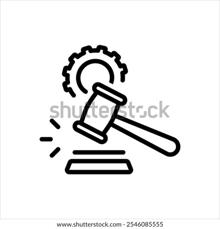 Vector black line icon for appellate practice