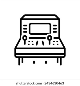 Icono de línea negra vectorial para juegos de arcade