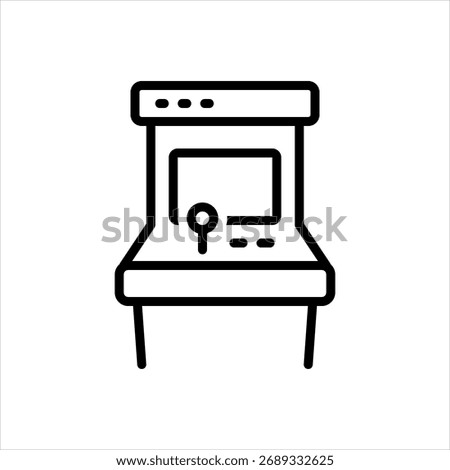 Vector black line icon for arcade machine