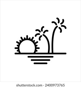 Vector black line icon for arising