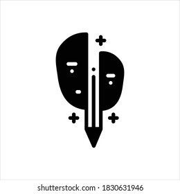Vector black line icon for artistic
