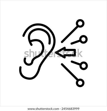Vector black line icon for attentive