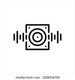 Vector black line icon for audio