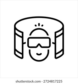 Ícone de linha preta vetorial para realidade aumentada
