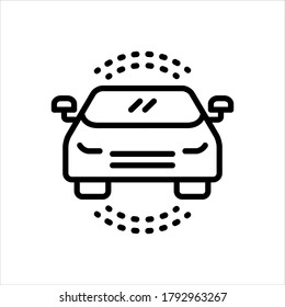 Vector black line icon for auto