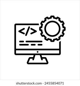 Vektorgrafik schwarze Linie Symbol für Backend-System