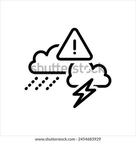 Vector black line icon for bad weather