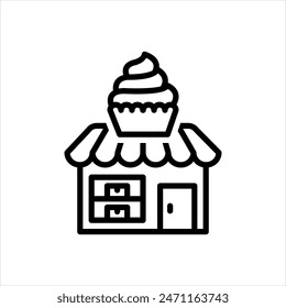 Icono de línea negra de Vector para panadería