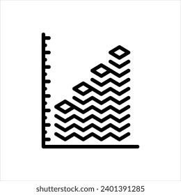 Vektorschwarze Linie Symbol für Strichdiagramm