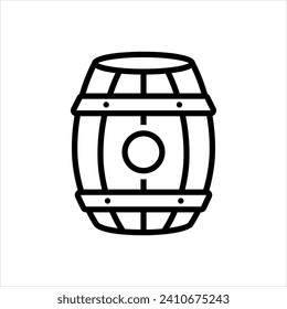 Vector black line icon for barrel