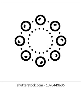 Vector black line icon for beads