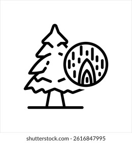 Vector black line icon for beechwood