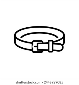 Vector black line icon for belt