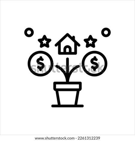 Vector black line icon for beneficial
