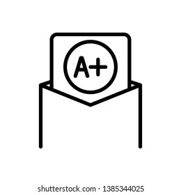 Vector black line icon for best grade