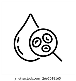 Vector black line icon for blood drop