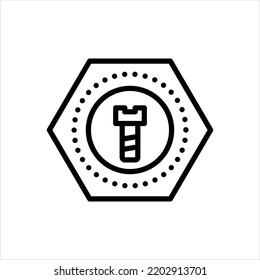 Vector black line icon for bolt
