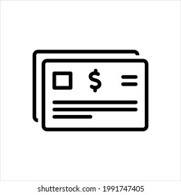 Vector black line icon for bonds