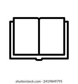 Vector black line icon book isolated on white background