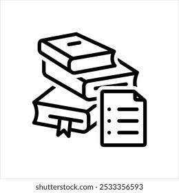Vector black line icon for Booklist