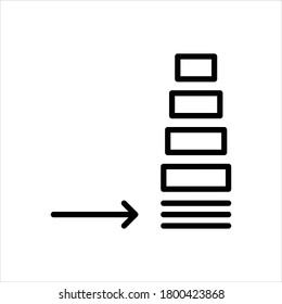 Vector black line icon for bottom