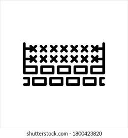 Vector black line icon for boundary