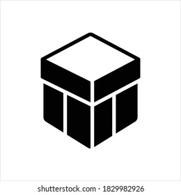 Vector black line icon for box