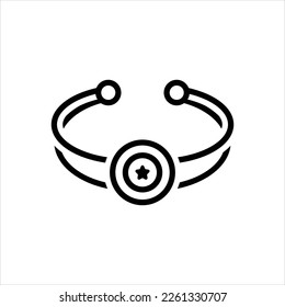 Vector black line icon for bracelets