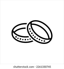 Vector black line icon for bracelets