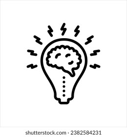Vector black line icon for brainstorm
