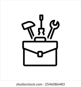 Icono de línea negra de Vector para kit de herramientas de marca