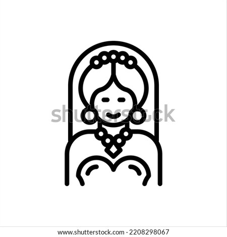 Vector black line icon for bridal