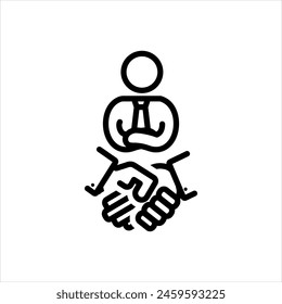 Vector black line icon for 
broker hub 