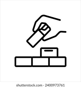 Vector black line icon for built