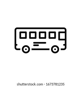 Vektorillustration-Schwarze Linie-Symbol für den Bus