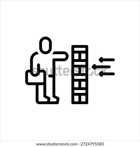 Vector black line icon for business boundary