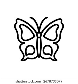 Icono de línea negra de Vector para mariposa