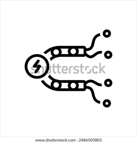 Vector black line icon for cable carriers