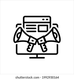 Vector black line icon for campaigns