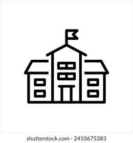 Vector black line icon for campus