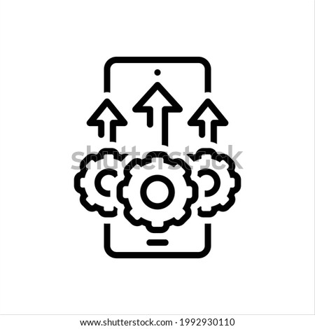 Vector black line icon for capacity