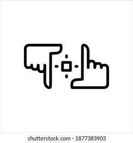Vector black line icon for capture