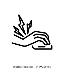 Vector black line icon for carpal tunnel