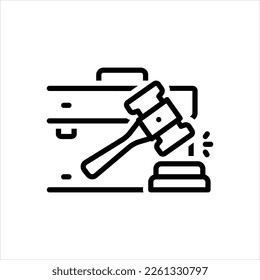 Icono de línea negra del vector para el caso