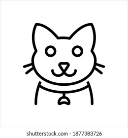 Icono de línea negra del vector para gatos