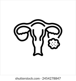 Icono de línea negra de Vector para cervical