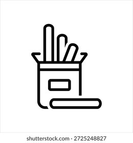 Icono de línea negra de Vector para tiza