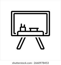 Ícone de linha preta vetorial para quadro-negro